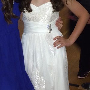 White Strapless Mini Formal Dress